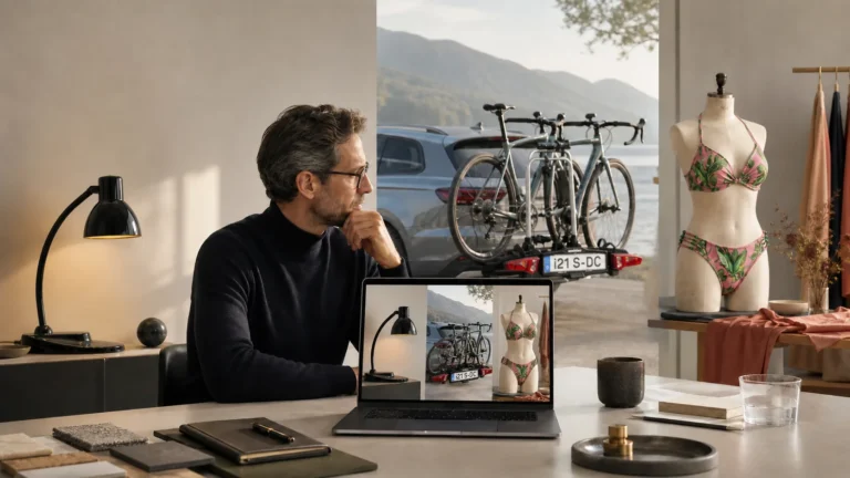 Beratung zu Designleuchte, Fahrradträger und individuell kuratierter Swimwear